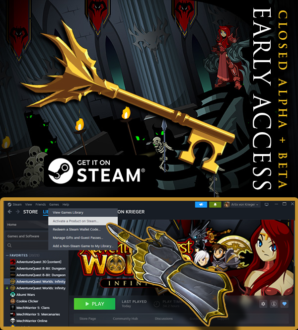 AQWorlds: Infinity Kickstarter Rewards